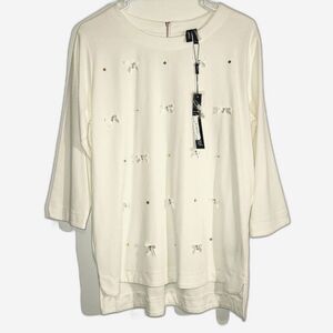 New Ravel Bow Sequin Stretch Top Medium